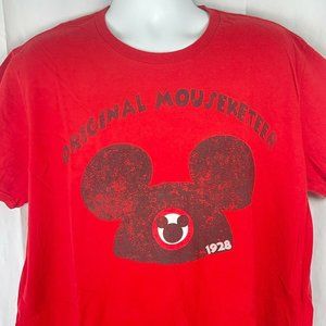 Disney Original Mouseketeer Mouse Ears T-Shirt XL Mens Retro Throwback Red New